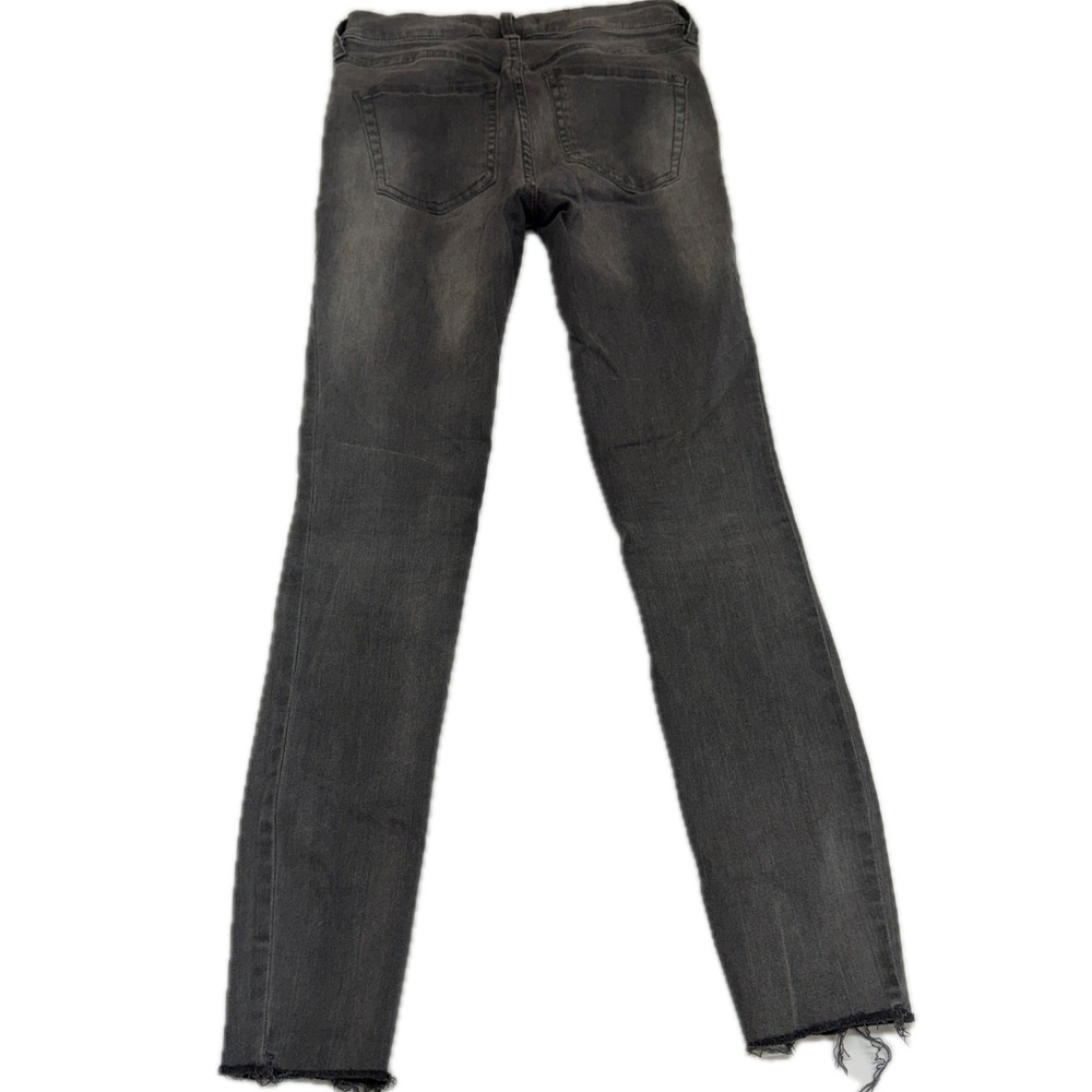 Free People Jeans Womens 26 Gray High Rise Button Fly Raw Hem Skinny Boho Indie - Picture 3 of 10